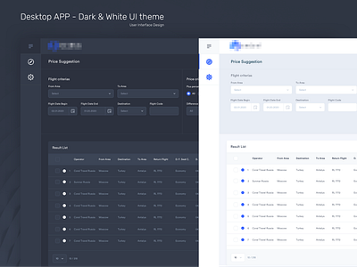 Desktop App Black & White UI Design System admin black dark ui dashboad design system white