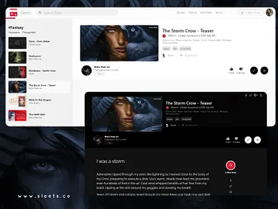Sleets website : Dark & Light Reading Modes design ui web