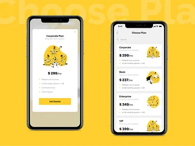 Choose Plan branding design icon illustration mobile ui ux