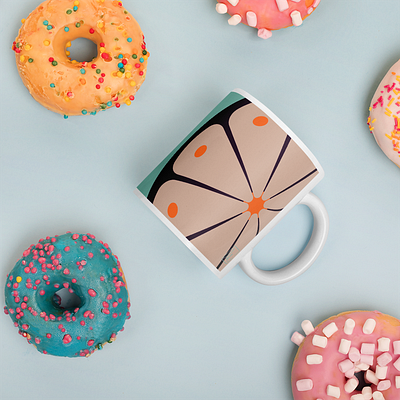 Flowercookie Coffee Mug | Pink coffee design mug pink print