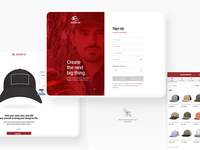 MyCap from Outdoor Cap app cap creator customize flow hat invision minimal model prototype ui ux web web design website