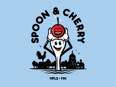 Spoon & Cherry cherry illustration logo mascot minneapolis spoon