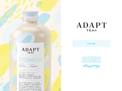Adapt Tea Co. adaptogen branding calm design drink healthy identity illustration logo package design packaging pattern tea texture typography vector