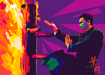 Ip Man in WPAP Pop Art art artwork colorful donnie yen film illustration ip man ip man 4 martial arts movie popart wing chun wpap