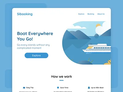 Boat Booking Landing Page branding design illustration landing page ui ux vector webdesign website