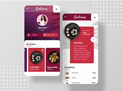 coolinary app app design culinary food interface japanese japanese food logo sushi ui uidesign user experience ux uxui web webdesig