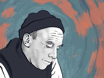 Thomas Merton art catholic digital illustration thomas merton