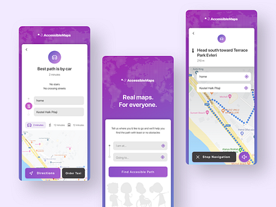 Accessible Maps accessibility app challenge design digital map mobile navigation navigator ui uiux ux uxui