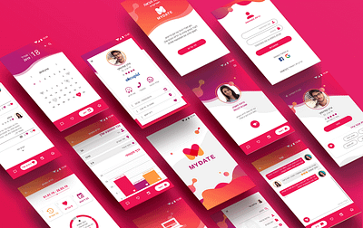 MyDate2 Dating app app app design dating datingapp design inspiration interface logo pink ui uidesign user experience ux uxui webdesig