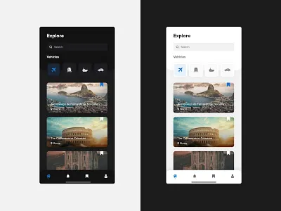Travel - Concept app app design app designer brazil clean design clean ui dark holiday ios light rio rome spain travel travel app traveling trip ui design uiux ux desgin