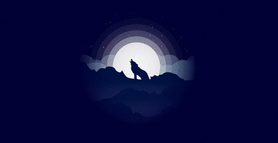 Wolf howl adobe ai illustration illustration design illustrator moon night wolf