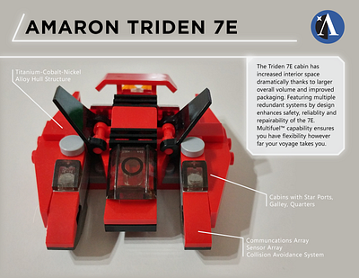 Triden E7 by Amaron branding icon illustration lego vector