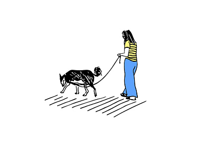 MORNING WALK art city illustration city life dogs graphic art graphic artist home decor illustration morning morning walk people people illustration prints sketch street art tel aviv