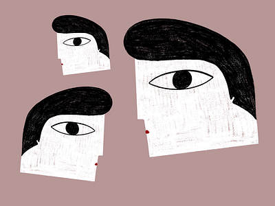 Three heads heads illustration three