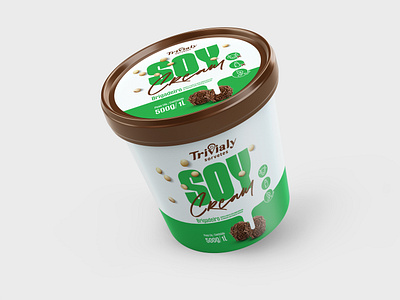Soy Cream - Brigadeiro brigadeiro chocolate design food graphic icecream mockup package packaging plastic product soy