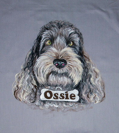 Hand-painted t-shirt, dog's portrait apparel dog drawing fashion hand painted handmade paint painting portrait style wear