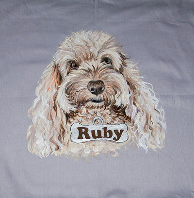 Hand-painted t-shirt, dog's portrait dog fashion hand painted handmade painting portrait style wear