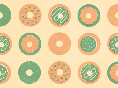 Donuts and Design pattern brand branding breakfast color color palette design donut donuts event illustration palette pattern photoshop texture vector