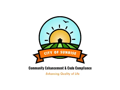 Logo Concept for a Government Agency bird blue circle dailylogochallenge home house house logo illustration illustrator logochallenge minimal orange ribbon sun typography yellow