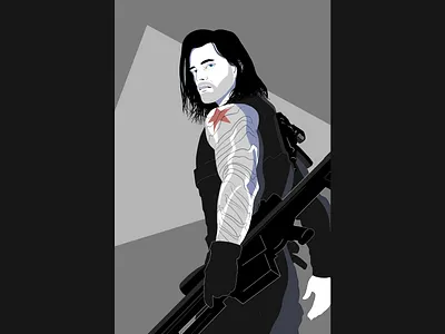 Winter Soldier (Nagel Style) 80s avengers buckybarnes color design digital illustration flat graphic graphicdesign illustration marvel minimal minimalist modern nagel patricknagel photoshop poster wintersoldier
