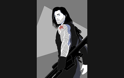 Winter Soldier (Nagel Style) 80s avengers buckybarnes color design digital illustration flat graphic graphicdesign illustration marvel minimal minimalist modern nagel patricknagel photoshop poster wintersoldier