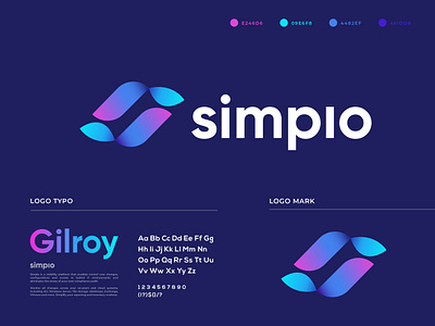 simplo logo design app brand brand identity branding branding and identity data management gradient identity illustration letter logo lettering logo mark modern s letter logo s logo s logo concept s logo mark technology