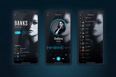 Music player concept (my beloved BANKS) banks concept design music player app musicplayer player ui singer ui ux webdesign