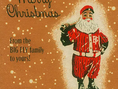 Big Fly Christmas 2019 baseball bigfly christmas classic hoodfonts illustraion procreate retro santa socialmedia vintage
