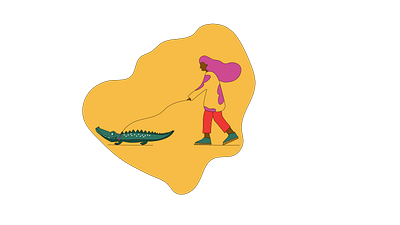 Ponies are for pussies crocodile design flat girl girl illustration illustration vector