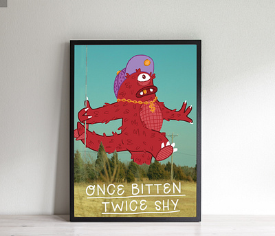 Once Bitten Twice Shy childrens art childrens book custom font custom type digital illustration hand drawn lettering hand drawn type illustration illustrator lettering type typography