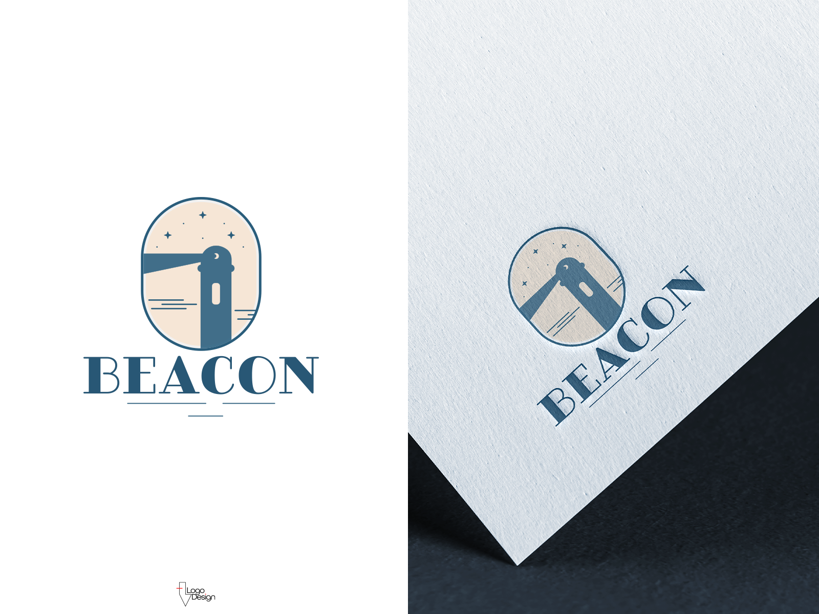 Example of Lighthouse Logo, Mockup.