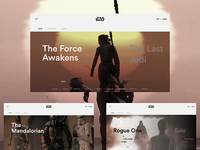 Star Wars page - concept cinema dark design film movie serial serials series spin off star wars the force ui uiux uiuxdesign ux uxui web