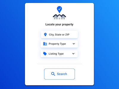 Real Estate Search Animation animation input motion graphic property prototype real estate search ui ux
