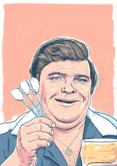 Jocky Wilson darts drawing illustration ipadpro procreate