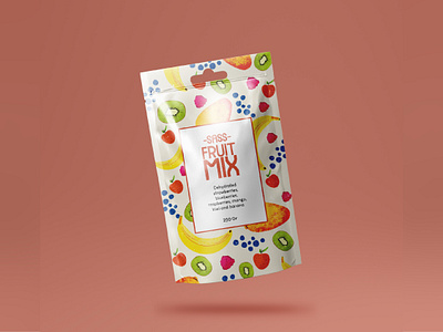 Fruit mix package branding dehydrated food food illustration fruit fruits graphic graphic design illustration illustrator package package design package mockup vector vector art