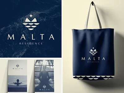 Malta beach branding clean geometric icon logo logodesign luxury m logo malta mark minimal modern resort spa star sun symbol ui waves