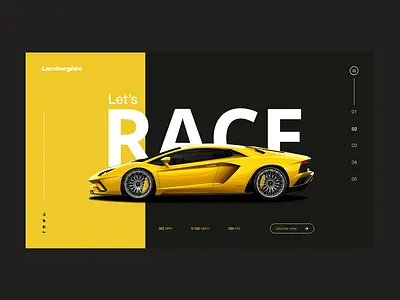 Lamborghini landing page concept adobe illustrator adobe photoshop adobe xd branding branding concept illustration minimal typography ui design ux design web