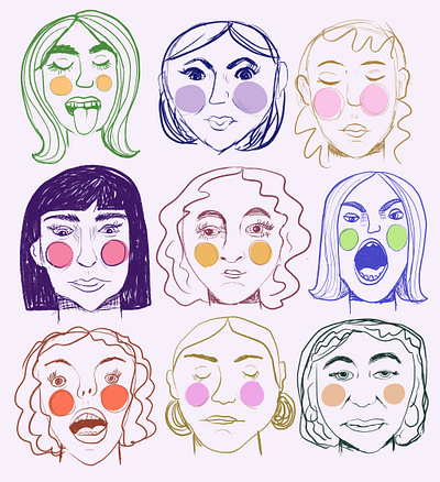 face doodles drawing faces illustration portraits procreate art