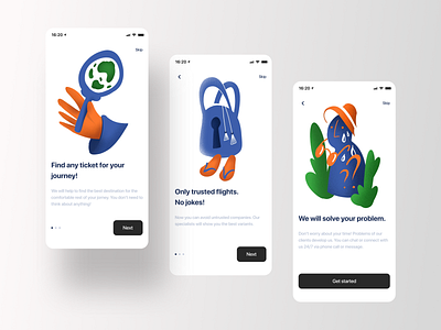 Travel App Onboarding app app concept booking clean color design flight app illustration ios travel ui ux