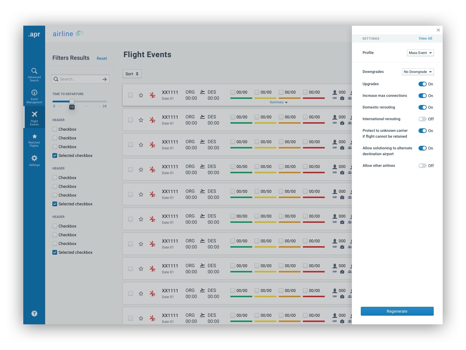 Quick Settings airline enterprise application panel settings sketch toggle ui