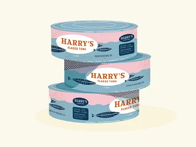 Harry's Tuna illustration midcentury packaging packagingdesign retro tin can tuna vintage