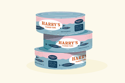 Harry's Tuna illustration midcentury packaging packagingdesign retro tin can tuna vintage