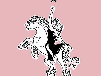 Fable Clare Logo girl horse illustration illustration art illustrator logodesign