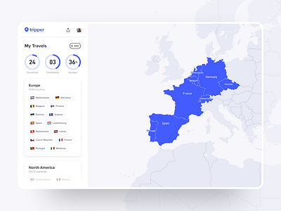 Travel Dashboard 2020 2020 trend analytics app application country dashboard design figma ios ipad map minimal planner stats travel trip ui ux web