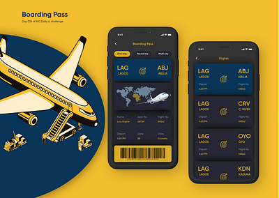 Day o24 of 100 Daily Ui challenge - Boarding pass design daily daily 100 challenge daily ui dailyui design product design ui ui ux ux