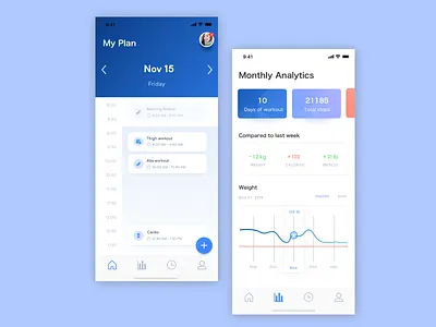 Fitness app design analytics app calendar app chart fitness app health app ui ux
