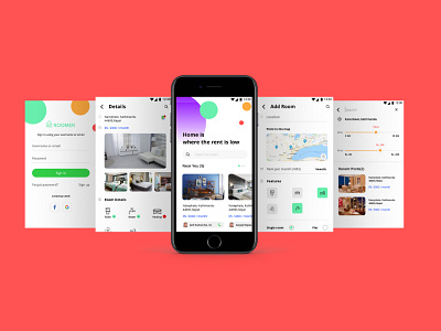 Room Finder- more Screens app design realestate rent rental app room room booking ui