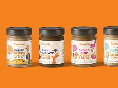 Scoopski Cookie Dough artwork branding cookie dough design food graphicdesign identity illustration illustrator photoshop print design visual language