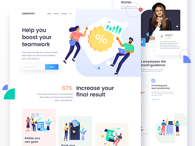 Illustration pack for Team Booster Landing Page app booster branding design flat header illustration landing landingpage teamwork texture ui