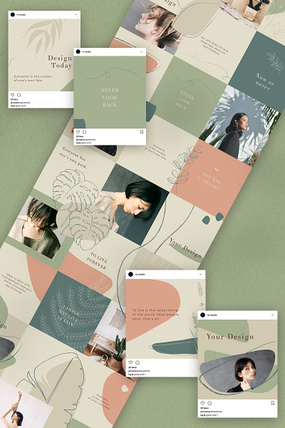 Melissa Instagram Puzzle banner blog color design fashion instagram instagram template look minimal mood mood board photoshop puzzle seamless social media style template